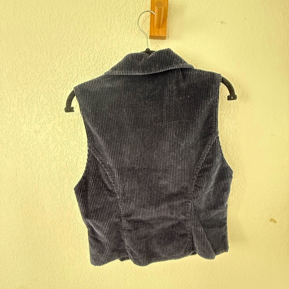 Blue Corduroy Sleeveless Vest - Picture 2 of 4